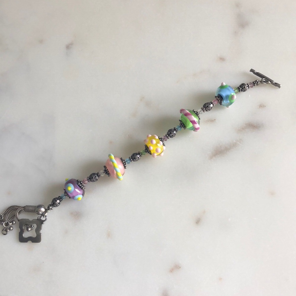 Gorgeous Colorful Glass Bead Bracelet